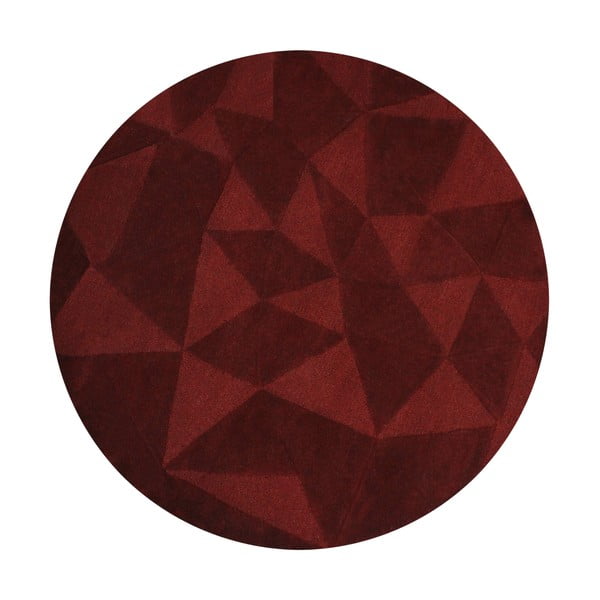 Bordo ručno rađen vunen okrugao tepih ø 160 cm Shard Red – Flair Rugs
