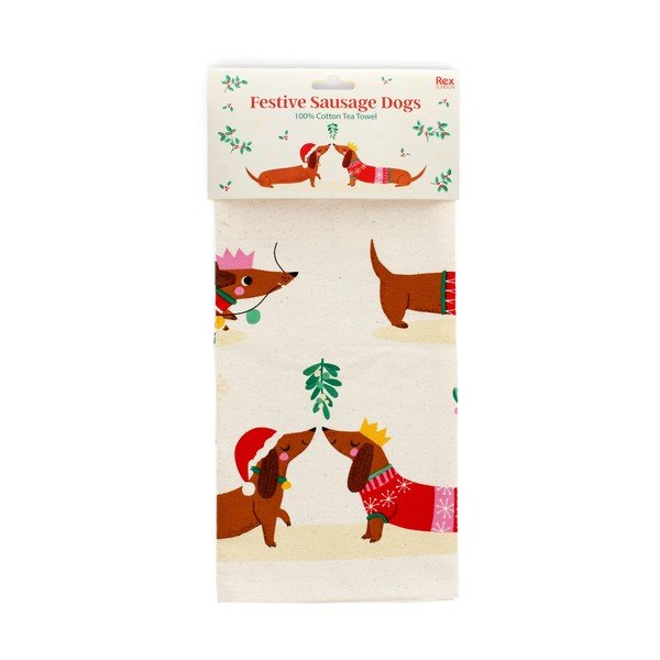 Pamučna kuhinjska krpa 70x50 cm Festive Sausage Dog – Rex London-image-4