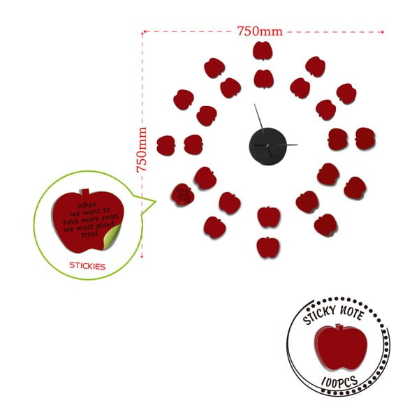 Zidni sat Mauro Ferretti Apples, ⌀ 75 cm-image-2