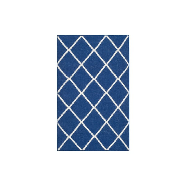 Plavi tepih od mješavine vune i pamuka Safavieh Fes, 121 x 76 cm
