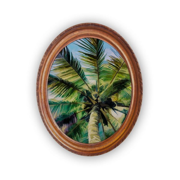 Ovalna zidna slika Velvet Atelier Palm Tree