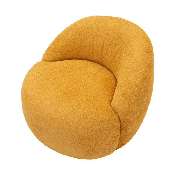 Senf žuta fotelja od bouclé tkanine Ginerva – Mauro Ferretti-image-3