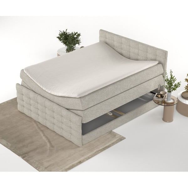 Bež boxspring krevet s prostorom za pohranu 200x200 cm Blend – Maison de Rêve-image-4