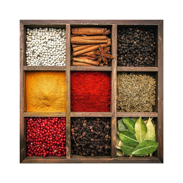 Staklena slika 30x30 cm Spices Box – Styler