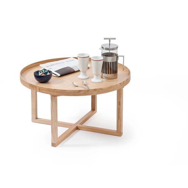 Okrugli stolić od hrastovog drveta Wireworks Round, promjera 66 cm-image-3