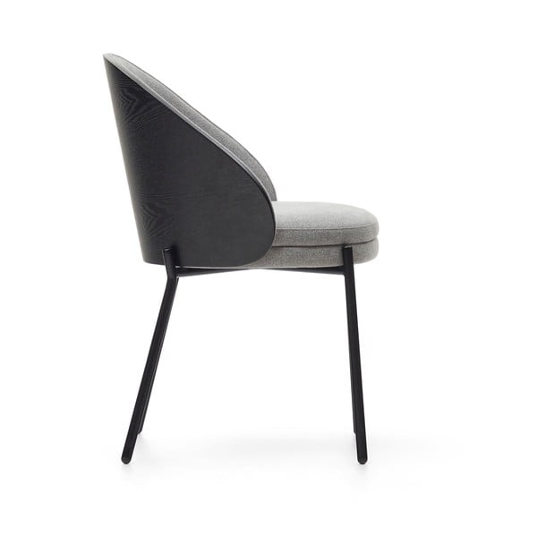 Crna/siva podstavljena blagovaonska stolica Eamy – Kave Home-image-3