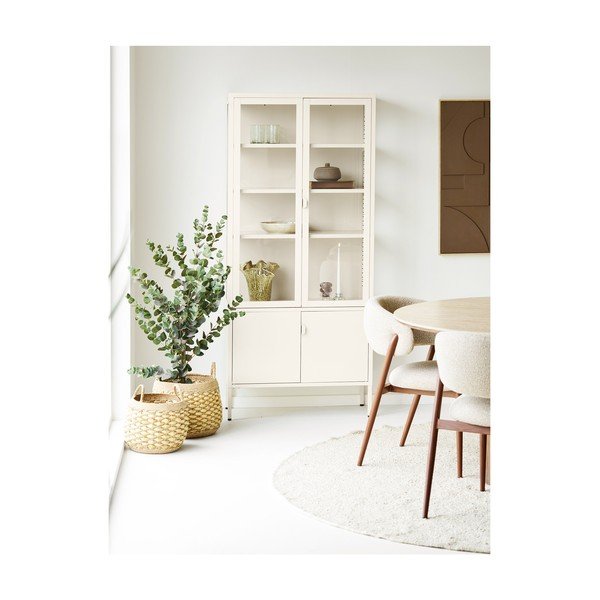 Krem željezna vitrina 80x180x35 cm Brisbane – House Nordic-image-1