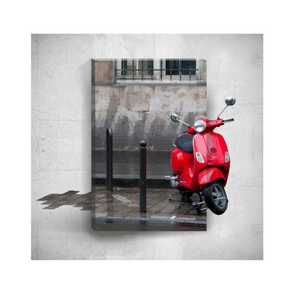 Zidna 3D slika Mosticx Red Scooter, 40 x 60 cm