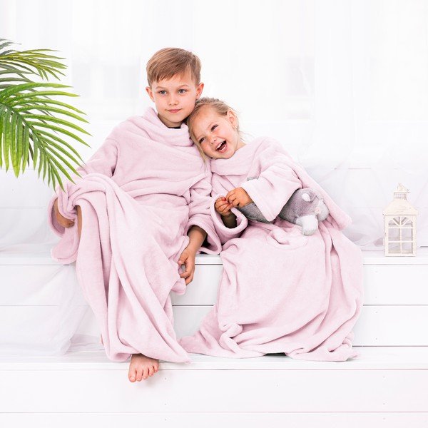 Roza dječja deka s rukavima DecoKing Lazykids-image-3