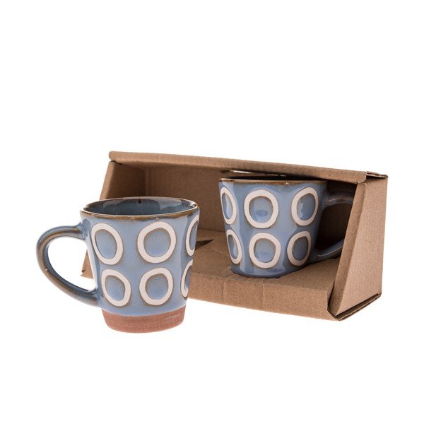 Plave keramičke šalice u setu 2 kom za espresso 100 ml Rings – Dakls