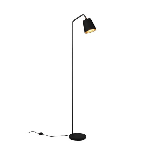 Crna stojeća svjetiljka s tekstilnim sjenilom (visina 148 cm) Buddy – Reality