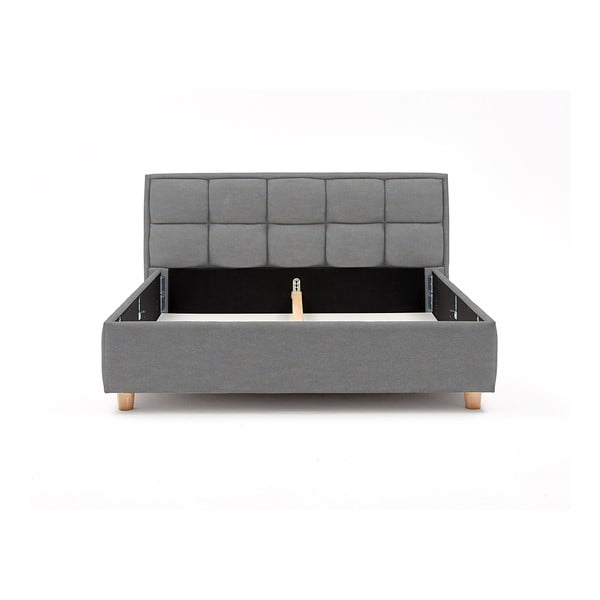 Svijetloplavi bračni krevet s rešetkom i prostorom za odlaganje ProSpánek Karme, 160 x 200 cm-image-3