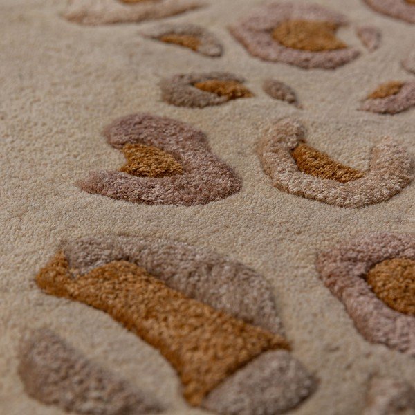 Ručno rađen tepih od mješavine vune u prirodnoj boji 160x230 cm Leopard Frame – Flair Rugs-image-2