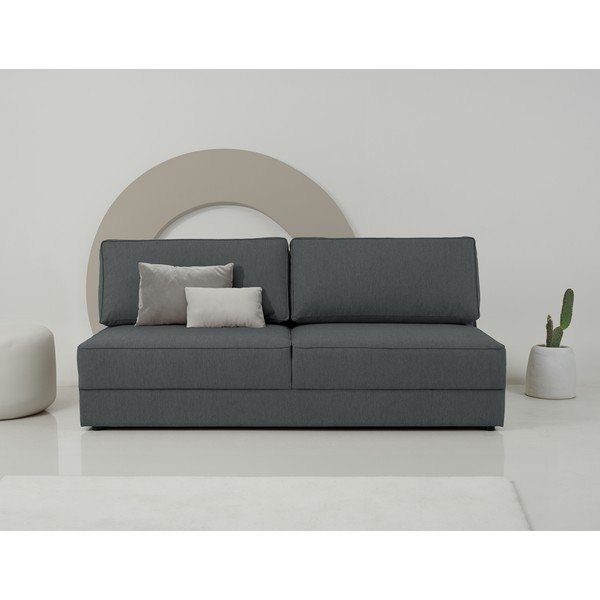 Tamno siva sklopiva/s prostorom za odlaganje sofa 202 cm Dora – Scandic-image-1