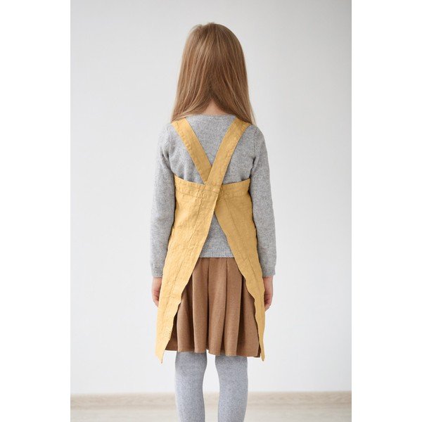 Dječja žuta lanena pregača Linen Tales Pinafore, 72 x 45 cm-image-1