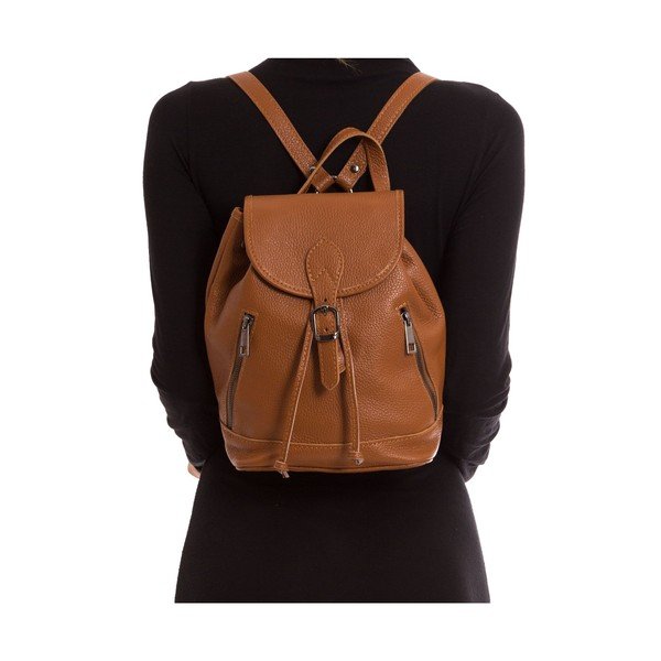 Konjak smeđi kožni ruksak Isabella Rhea br. 1200-image-1