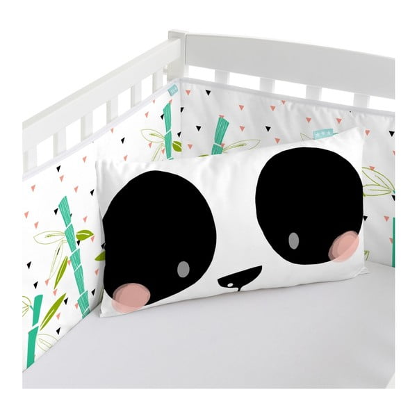 Pamučna ogradica za krevetić Moshi Moshi Panda, 210 x 40 cm-image-1