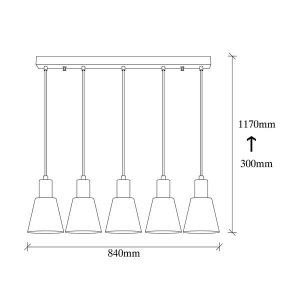Crna viseća svjetiljka za 5 žarulja Opviq lights Kem-image-3