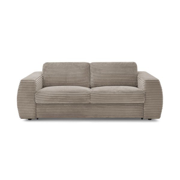 Smeđe-siva sofa za spavanje/sklopiva od samta 240 cm Hugo – Bobochic Paris