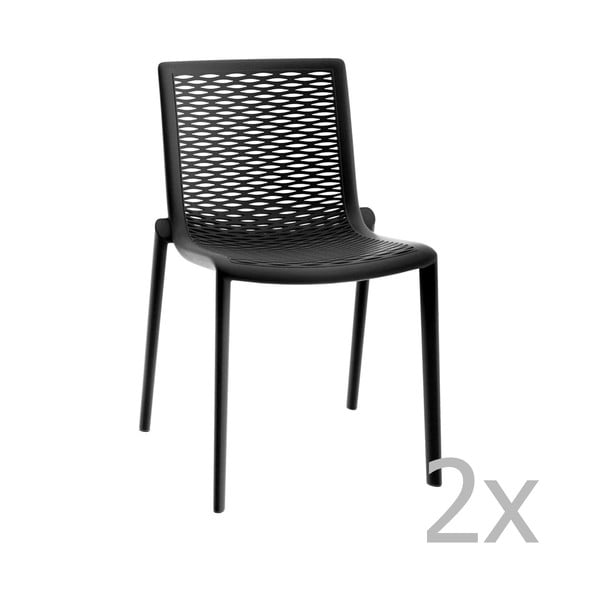 Set od 2 crne vrtne blagovaonske stolice Resol Net-Cat