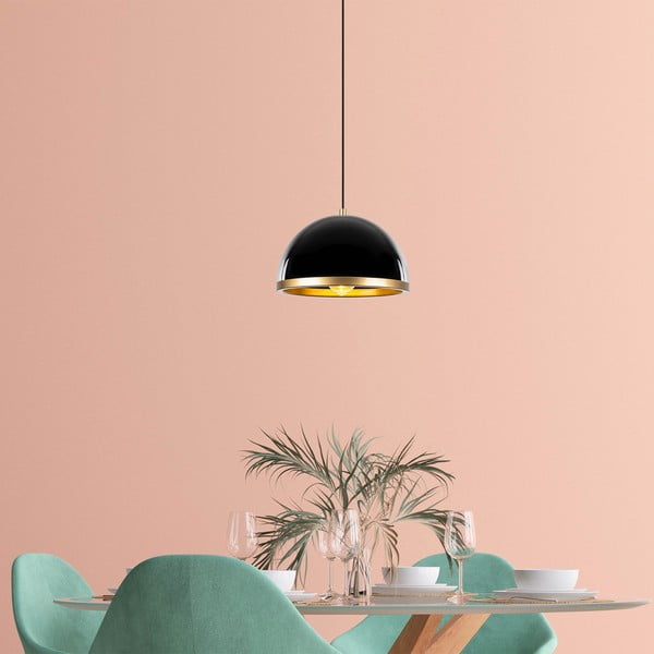 Crna/u zlatnoj boji viseća svjetiljka s metalnim sjenilom ø 30 cm Ferenci – Opviq lights-image-3