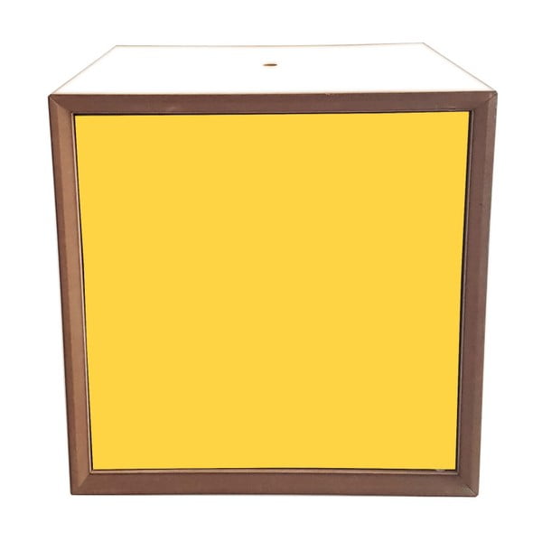 Regal s bijelim okvirom i žutim Ragaba PIXEL vratima, 40 x 40 cm
