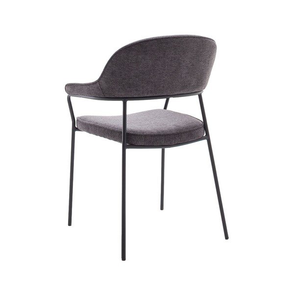 Tamno siva blagovaonska stolica s naslonima za ruke Kindersley – Unique Furniture-image-3