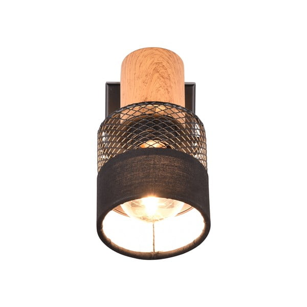 Crna/u prirodnoj boji zidna lampa ø 7 cm Nandini – Trio-image-2