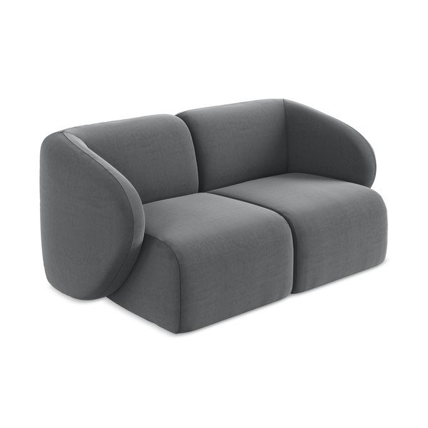 Siva baršunasti sofa 174 cm Lani – Makamii-image-2
