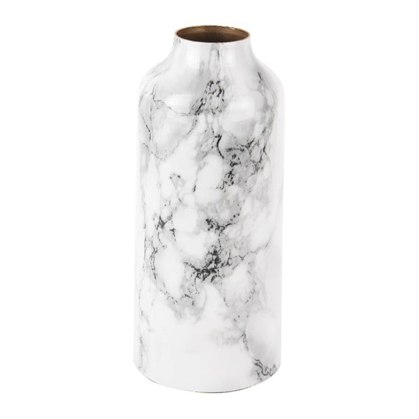Bijelo-crna željezna vaza PT LIVING Marble, visina 20 cm