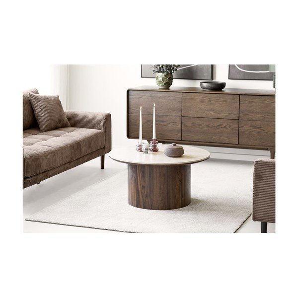 Tamno smeđa komoda u dekoru hrasta 180x75x45 cm Darwin – House Nordic-image-4