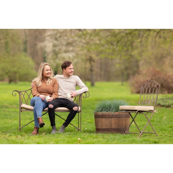 Smeđa metalna vrtna klupa - Esschert Design-image-1