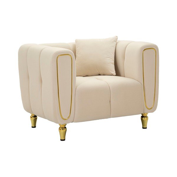 Krem baršunasti fotelja Alma – Mauro Ferretti