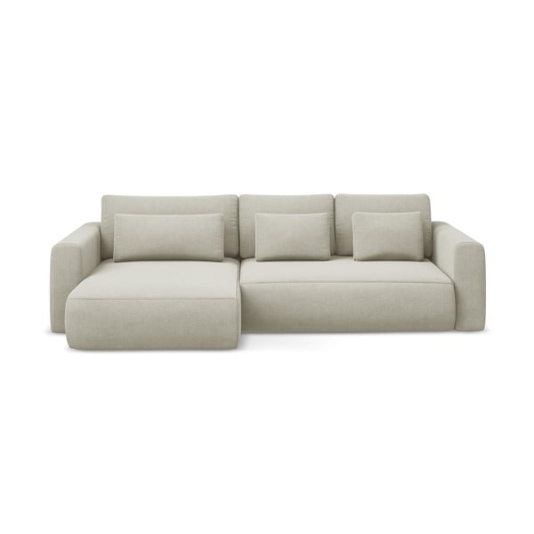 Bež sklopiva/s prostorom za odlaganje kutna garnitura (s lijevim kutom/s ležaljkom) Kapua – Makamii