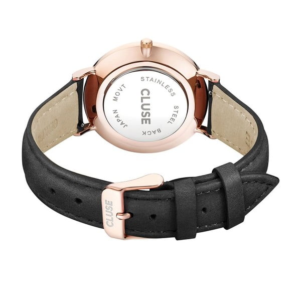 Damski ručni sat sa kožnim remenom i rose gold detaljima Cluse La Bohéme-image-1