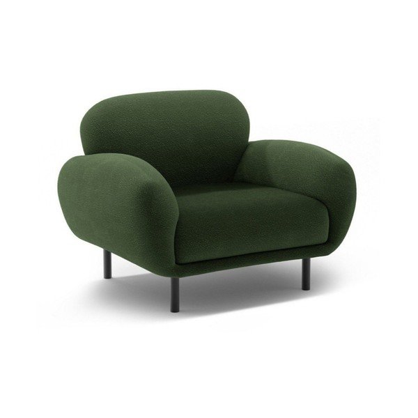 Zelena fotelja od bouclé tkanine Poppy – Micadoni 