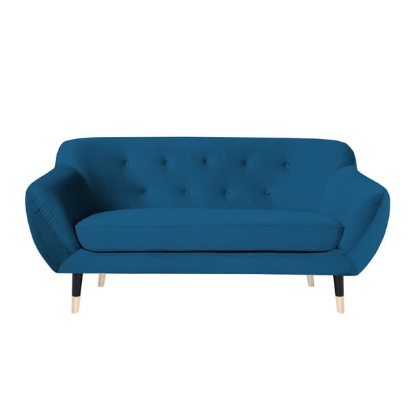 Plava sofa s crnim nogicama Mazzini Sofas Amelie, 158 cm