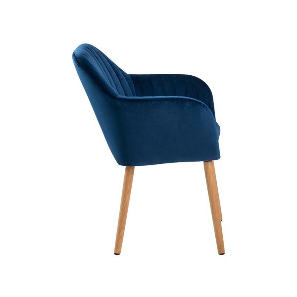 Tamno plava podstavljena blagovaonska stolica s naslonima za ruke Emilia – Actona-image-2