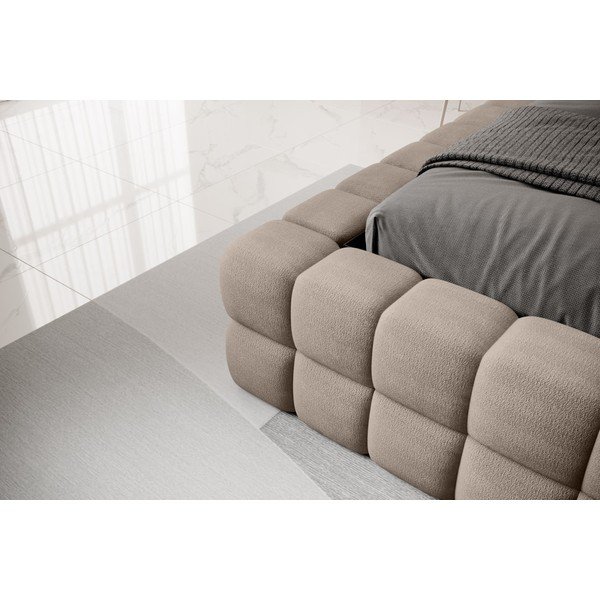 Svjetlo smeđi tapecirani bračni krevet s prostorom za odlaganje s podnicom 160x200 cm Dizzle – ELTAP-image-3