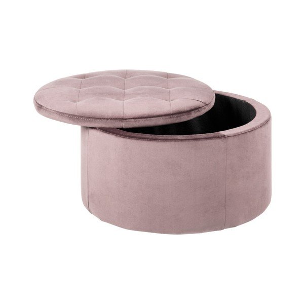 Ružičasti baršunasti tabure Actona Retina, ⌀ 60 cm-image-1