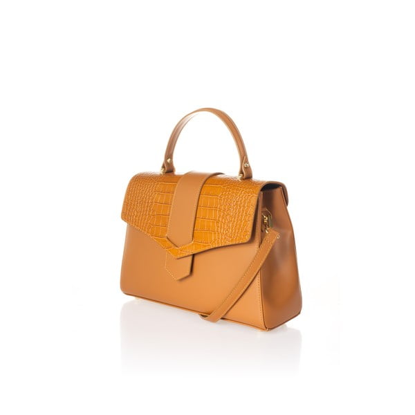 Narančasta kožna torba Federica Bassi Marta-image-3