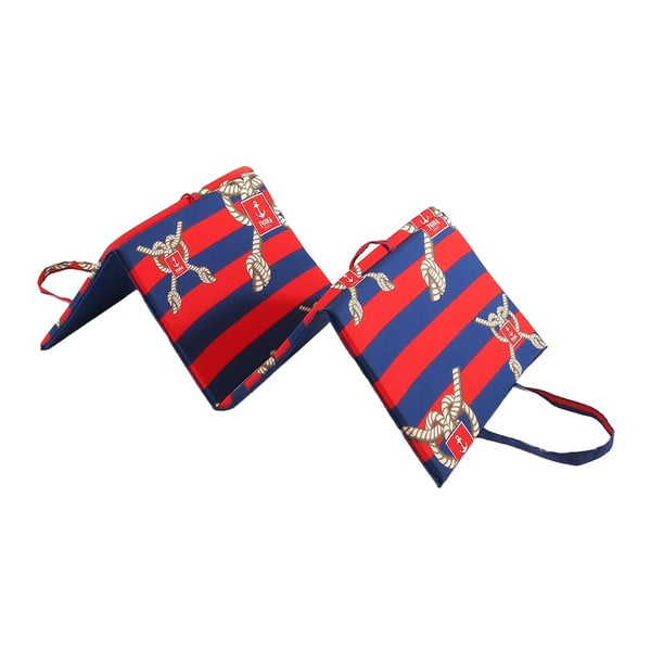 Crveni/plavi vrtni jastuk za sjedenje za ležaljku 49x137 cm   Ship Rope – B.E.S.