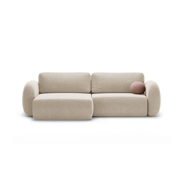 Bež sklopiva/s prostorom za odlaganje kutna garnitura od šenila Tonale – Cosmopolitan Design