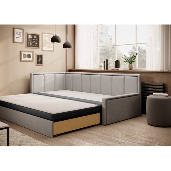 Siva sklopiva/s prostorom za odlaganje sofa od šenila 214 cm Fulgeo – ELTAP-image-3