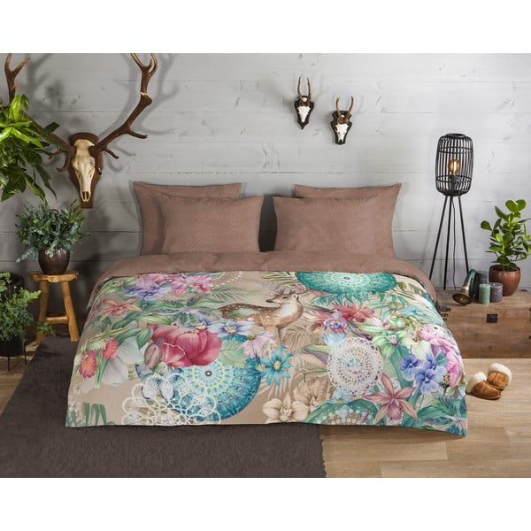 Smeđa posteljina od flanela za krevet za jednu osobu 140x200 cm - HIP-image-1