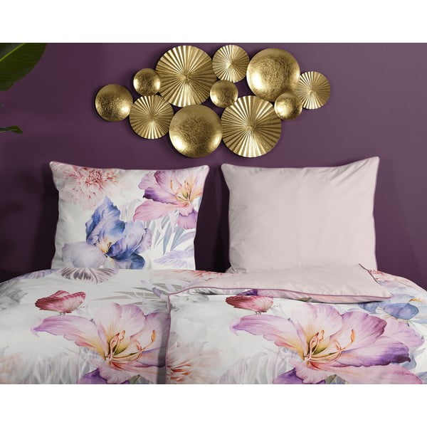 Krem posteljina za krevet za jednu osobu od pamučnog satena 140x200 cm – Descanso-image-2