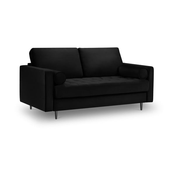 Crna baršunasta sofa Milo Casa Santo, 174 cm