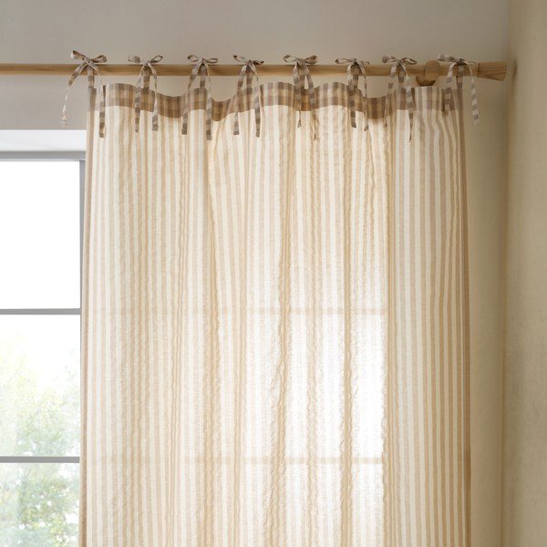 Bež zavjesa 140x229 cm Zanzibar Woven Stripe – Pineapple Elephant