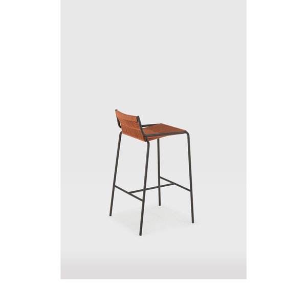 Metalna barska stolica boja terakote (visine sjedala 65 cm) Emily – Marckeric-image-1