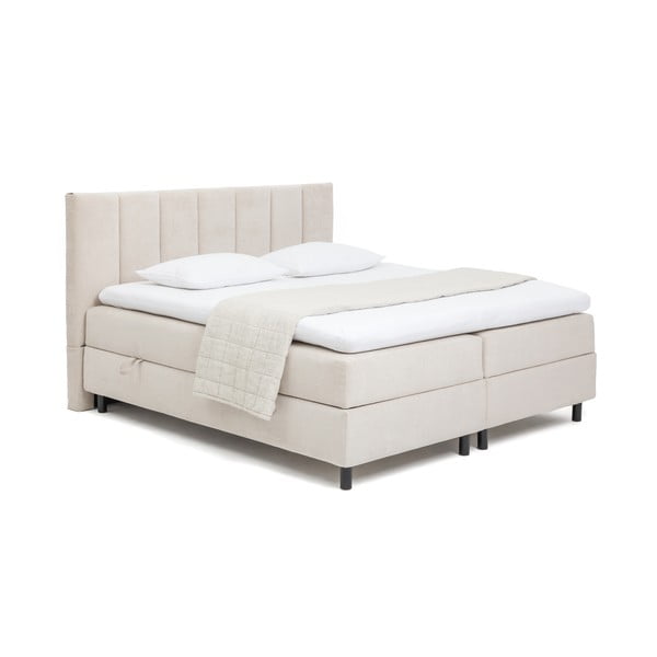 Bež boxspring krevet s prostorom za odlaganje 180x200 cm Elva Bold Line – Bonami Selection